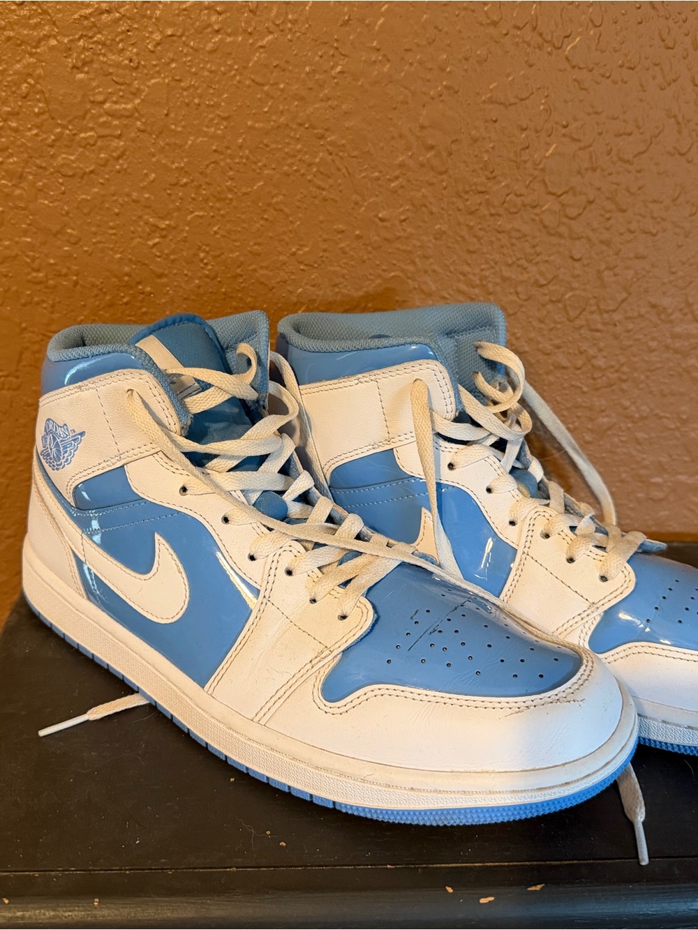 Jordan Men's High-Top Sneakers in White and Light Blue